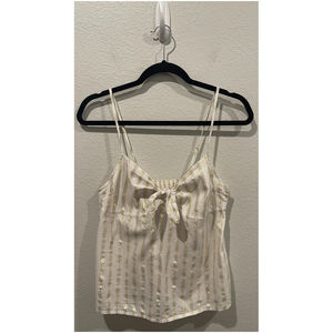 VICTORIA'S SECRET Striped Knot White And Gold Camisole